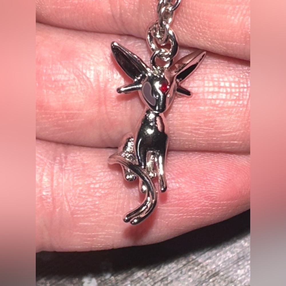 925 Sterling Silver Pokemon Espeon Pendant Unisex Necklace Pocket Monsters Anime - Picture 5 of 6
